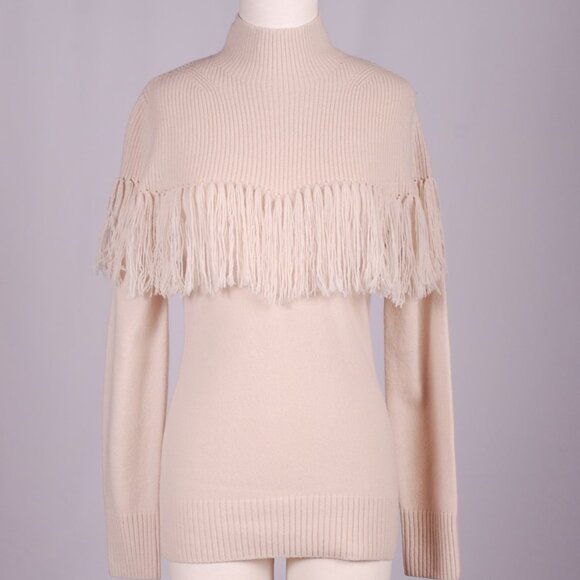 Carlisle Cream Turtleneck Sweater with Fringe - Picture 1 of 6